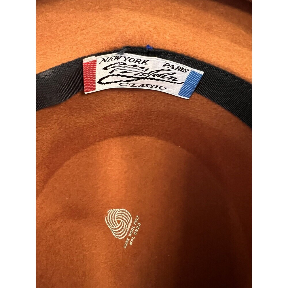 Vtg MR JOHN CLASSIC NEW‎ YORK PARIS TAN WOOL & Pheasant FEATHER Church DERBY Hat - Picture 4 of 5